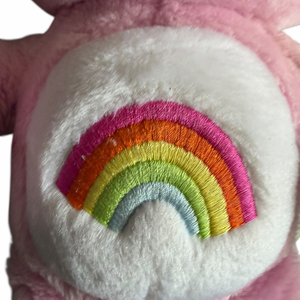 2007 Care Bears Cheer Bear Pink Rainbow Plush - Picture 4 of 7